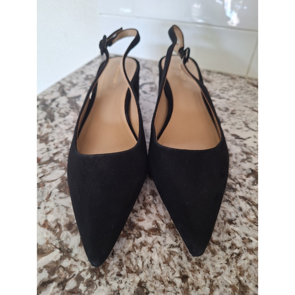 Ann Taylor Black Suede Mule Flats Size 7.5 M